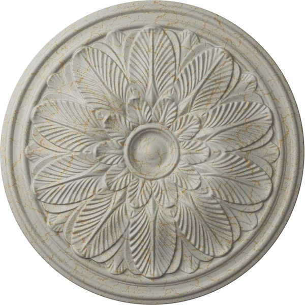 Ekena Millwork Bordeaux Ceiling Medallion (Fits Canopies up to 3 1/4"), 22 5/8"OD x 1 3/4"P, Pot of Cream Crackle CM22BOPCC - main